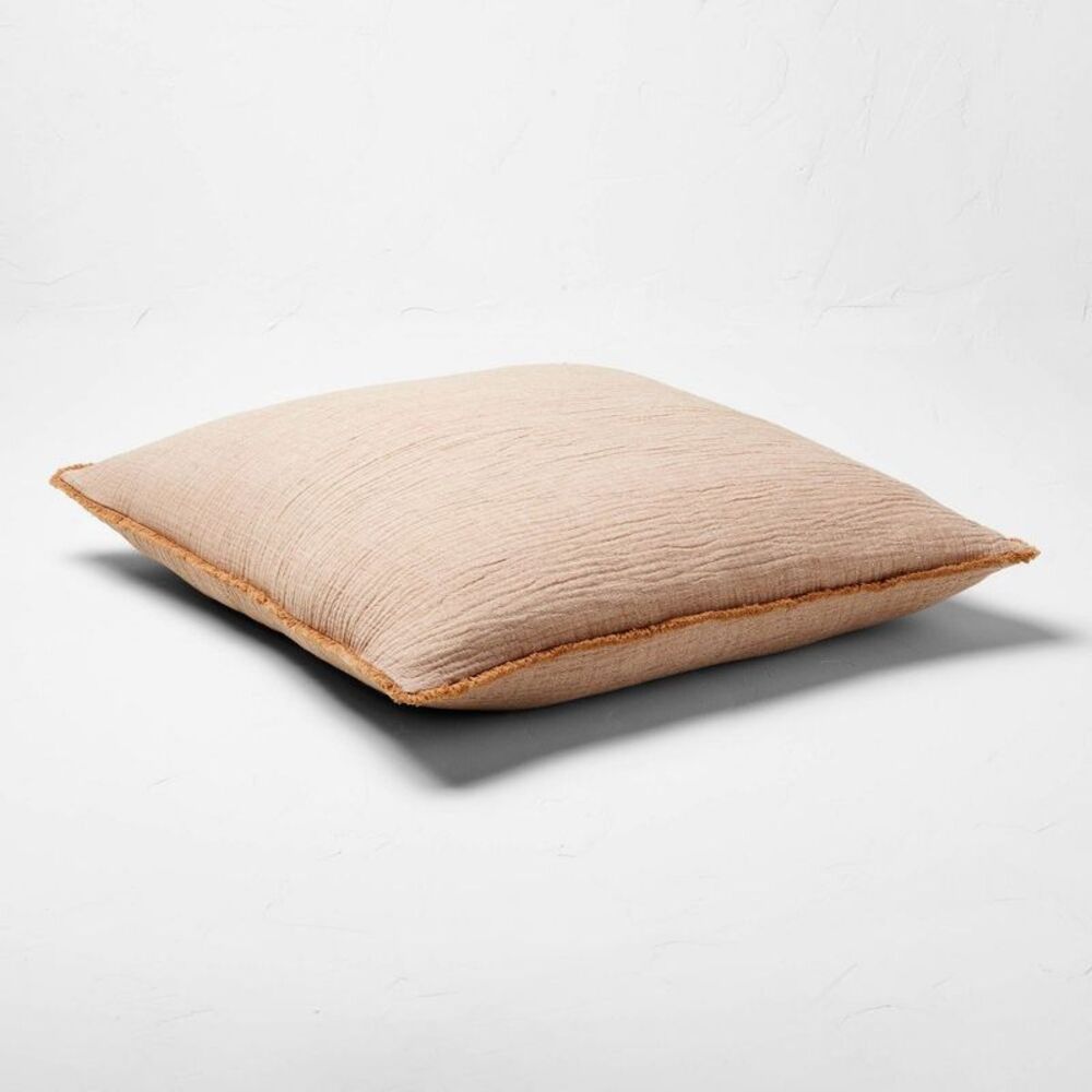 Open Box - Casaluna -  Chambray Cotton Decorative Pillow 26x26 F Brown - Picture 3 of 4